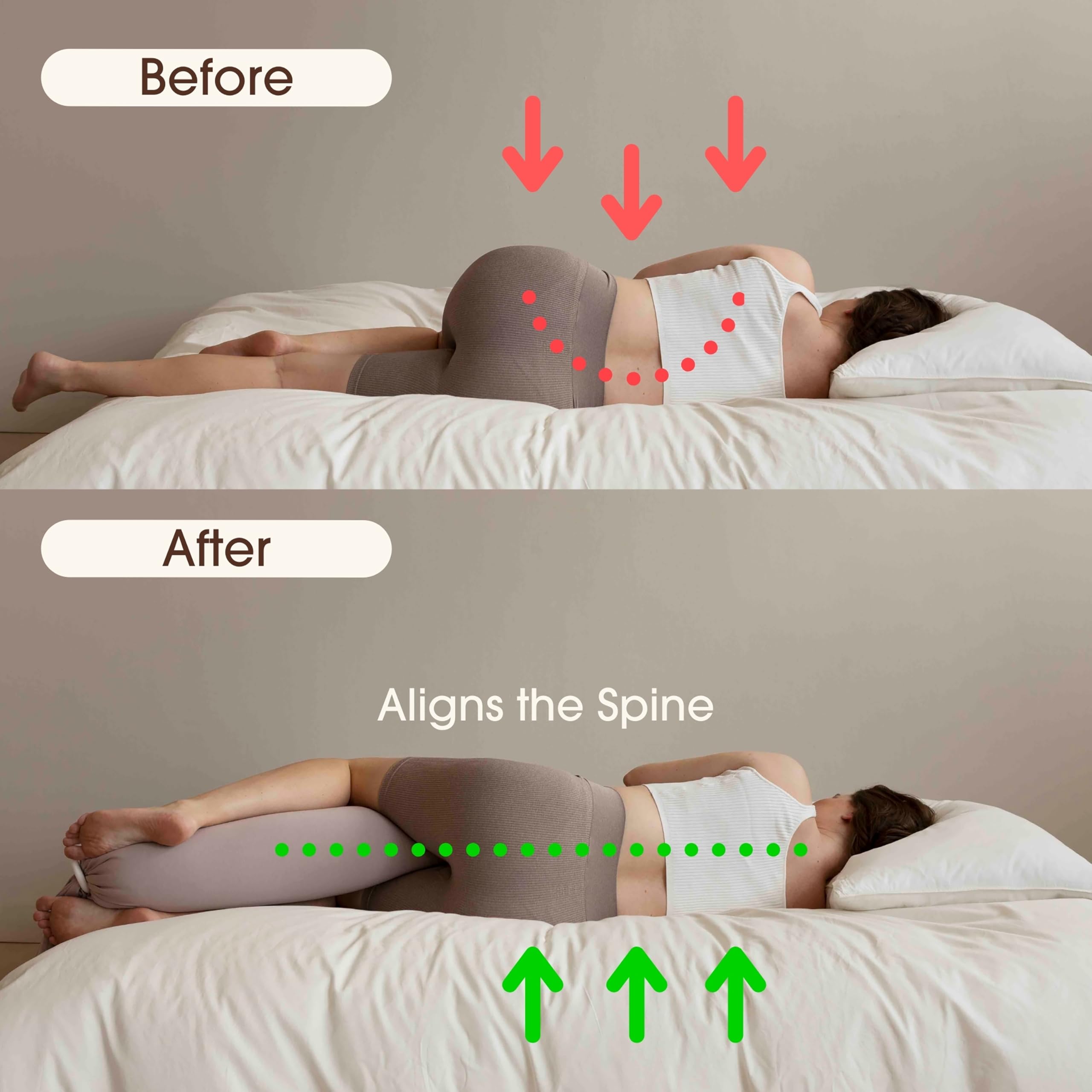 bbhugme Pregnancy Pillow, Dusty Pink - Adjustable Firmness & Shape - Full Body Support for Side Sleeping - Supports Back, Legs, Belly, Hips - Removable Cooling Cover for Pregnant Women