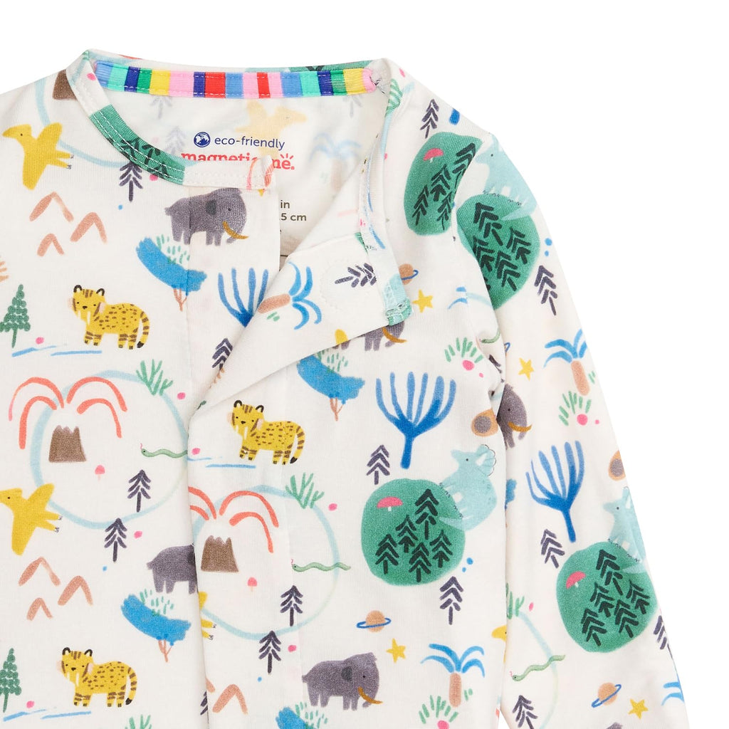 Magnetic Me Boys Modal Magnetic Baby Footie Pajamas | Silky Soft Modal Fabric | Wooly Big Deal | 9-12 Months