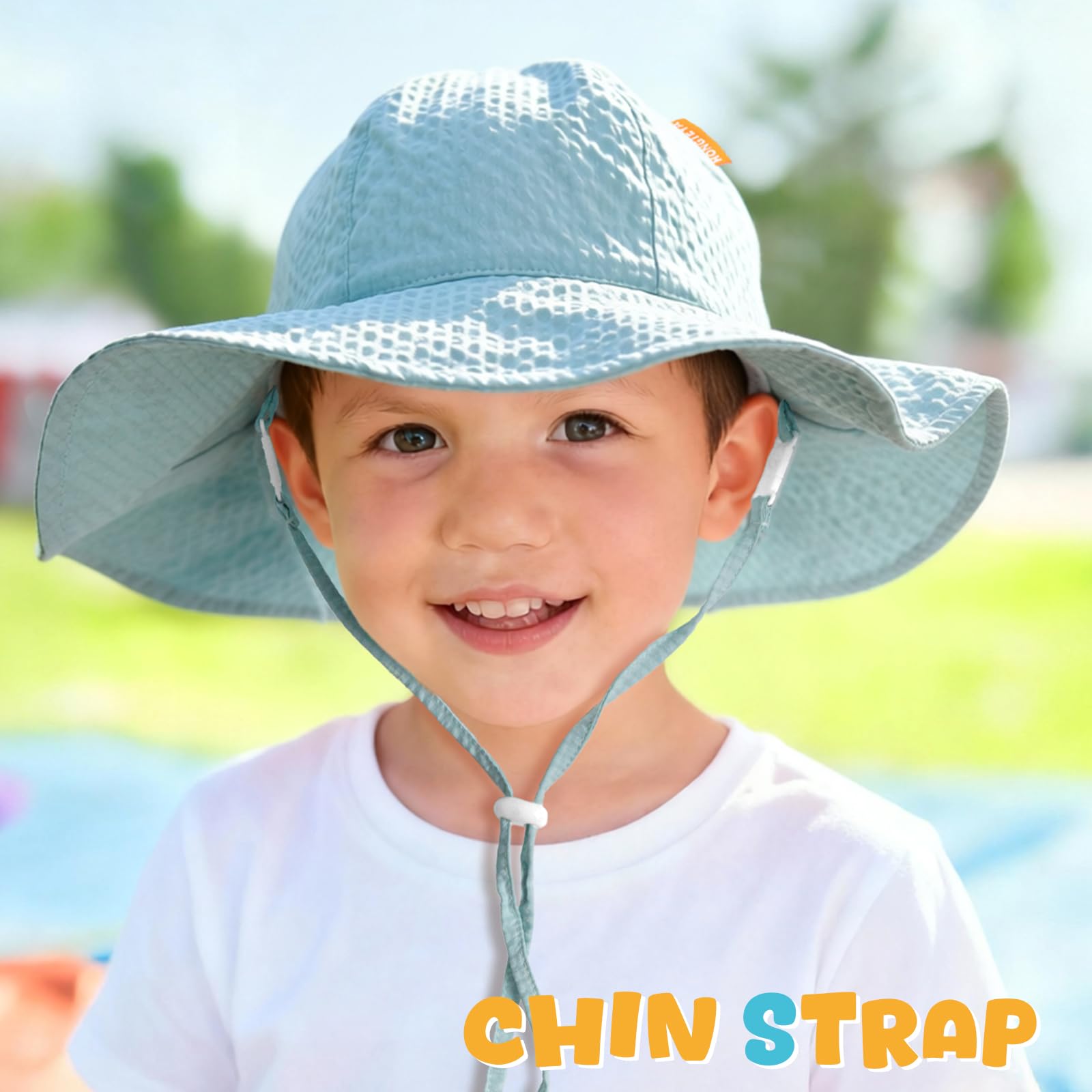 HONGTEYA Baby Sun Hat Wide Brim Adjustable Toddler Beach Bucket Hat