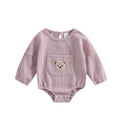 Cute Baby Sweatshirt Romper Waffle Knit Baby Clothes Infant Girl Boy Fall Winter Outfits (Pink-a, 0-6 Months)