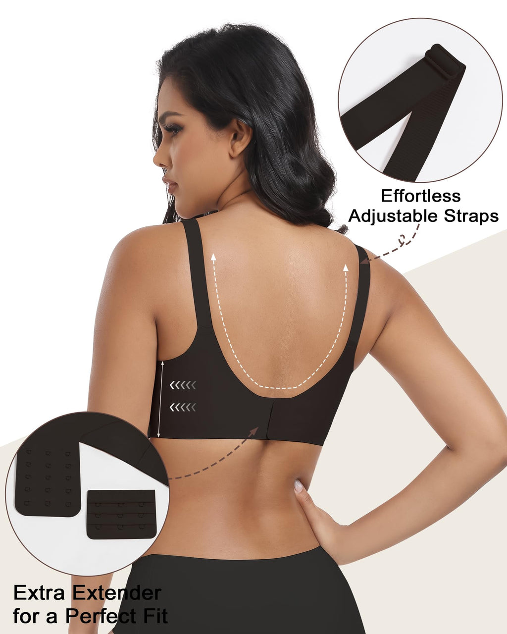 As Fairy Wireless Seamless Pumping Bra Hands Free Nursing Bra Wirefree Comfort Wearable Breast Pump Bras (Black S Plus)