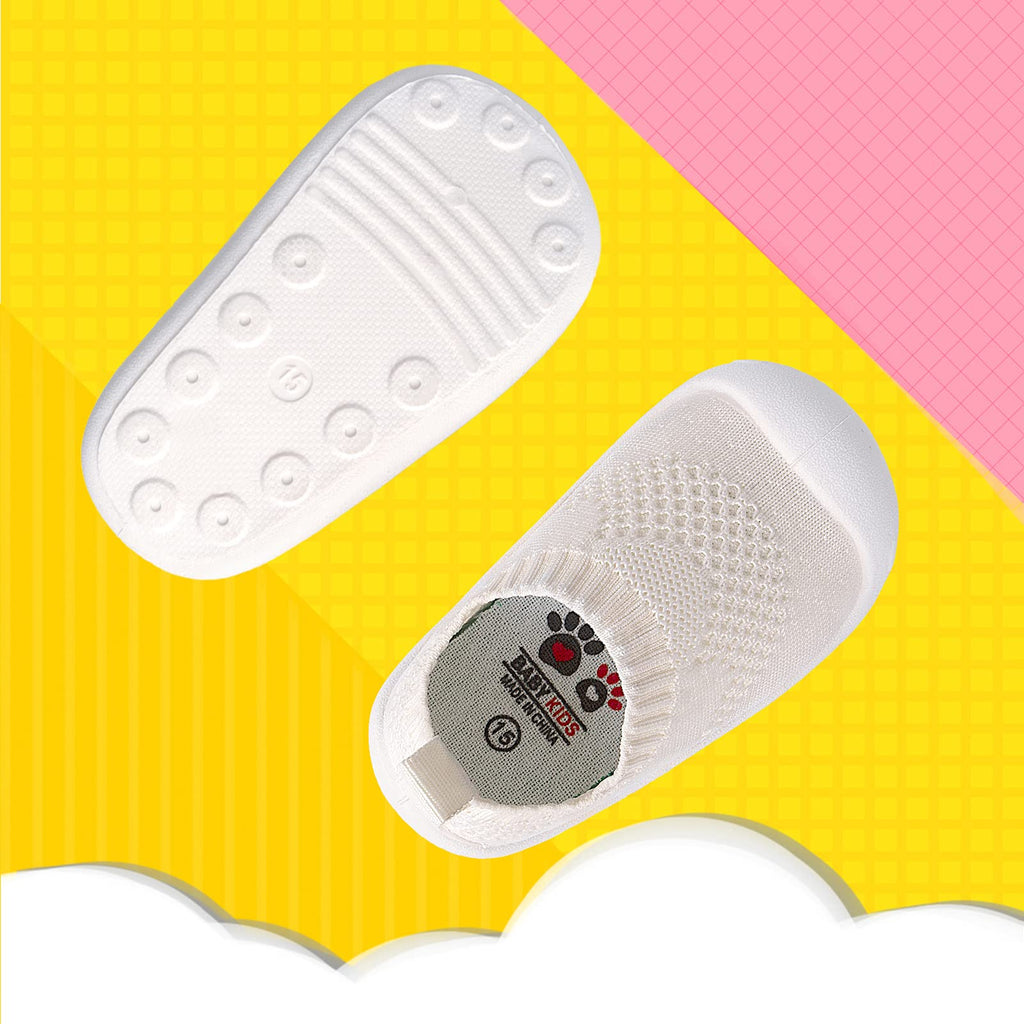 Charrost Baby Walking Shoes Wide Toe Box Knit Slip-On Sneakers for Toddlers