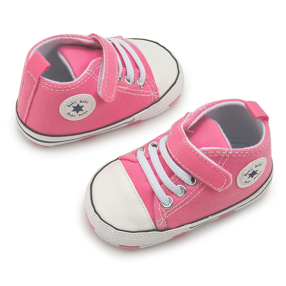 Meckior Save Beautiful Baby Girls Boys Canvas Sneakers Soft Sole High-Top Ankle Infant First Walkers Crib Shoes