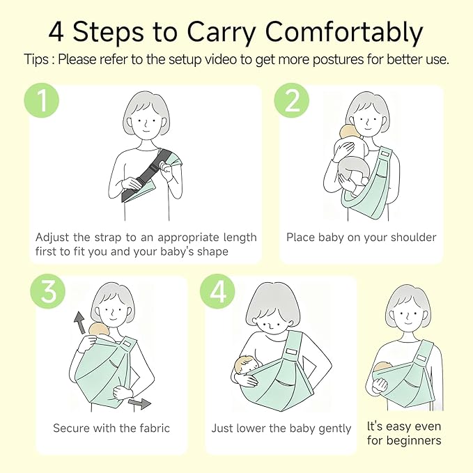 Baby Sling Carrier for Newborn to Toddler(8-45 Lbs), Cozy Wearing Baby Wrap Carrier with Adjustable Shoulder Strap Safety Buckle, Portable Lightweight Child Carrier Sling One Size Fit All Parents-Blue