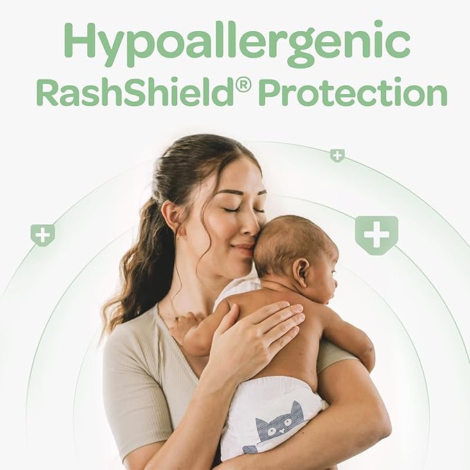 Parasol Clear+Dry Disposable Diapers and Clear+Pure Wipes, RashShield Protection, Size 1 (7-14 lbs), Diaper Bundle of 240 Diapers & 240 Wipes