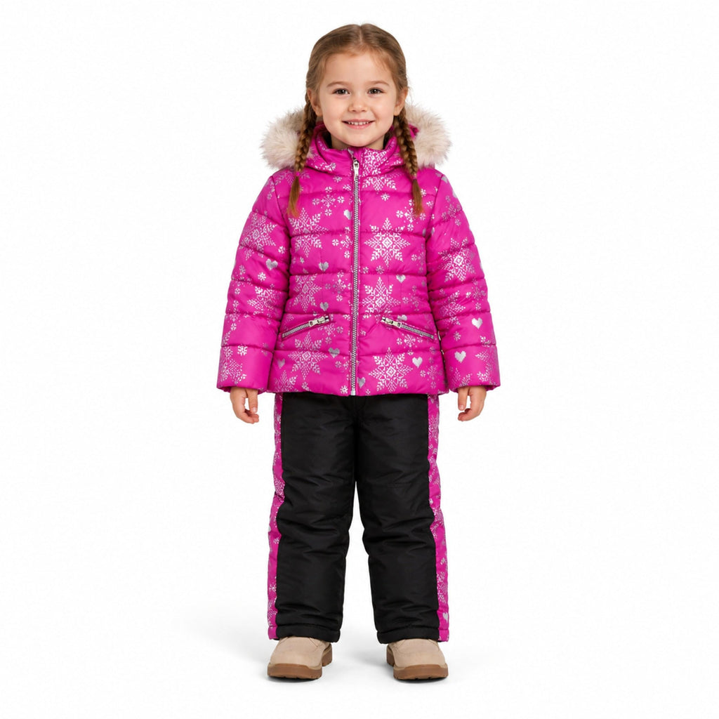 Arctic Quest Girls' Jacket and Snow Bib, Rose Violet (QJX0297C), 2T