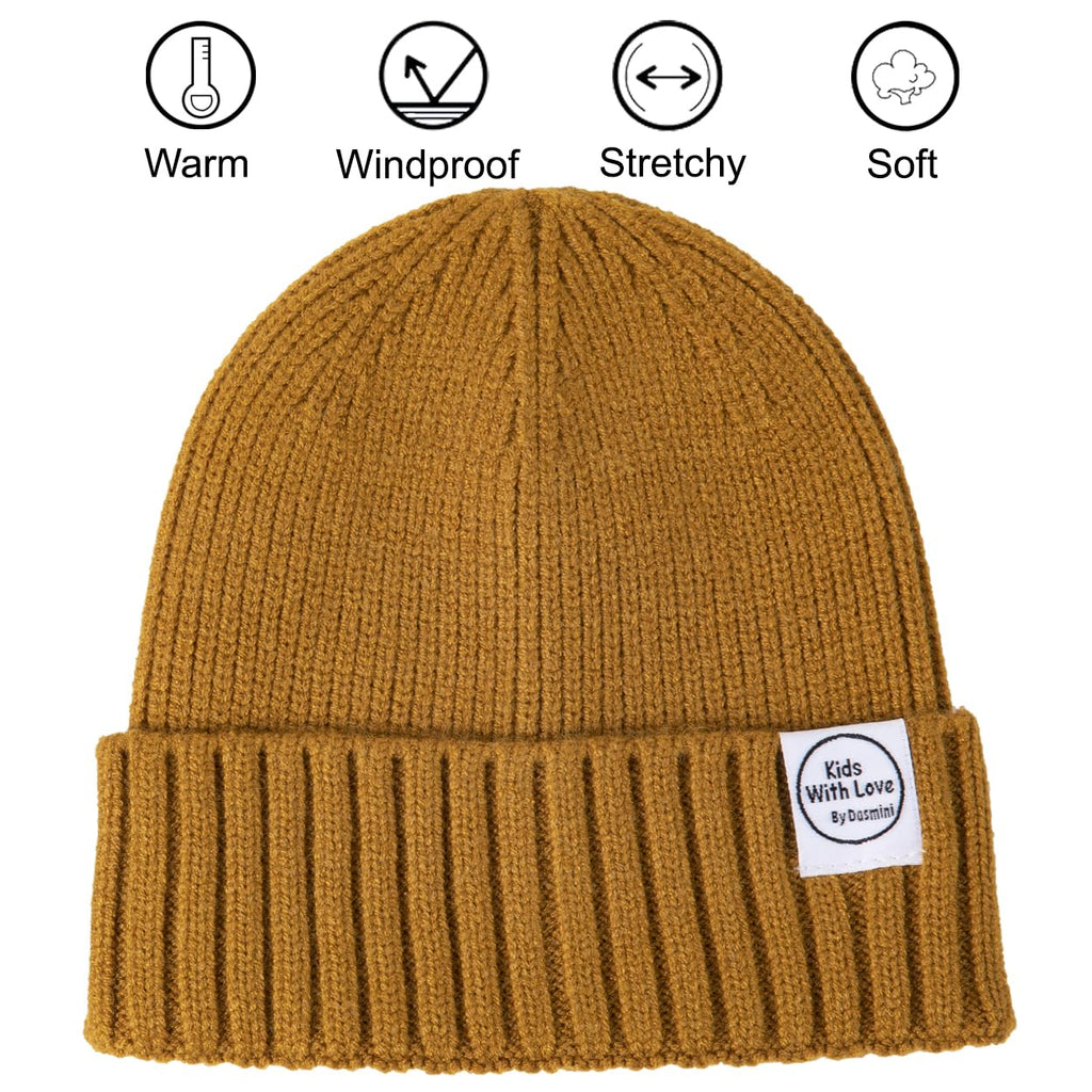 DASMINI Baby Beanie Toddler Winter Hat Infant Babies Newborn Kids Beanies Knit Hats Girl Boy (Brown, 6-36mth)