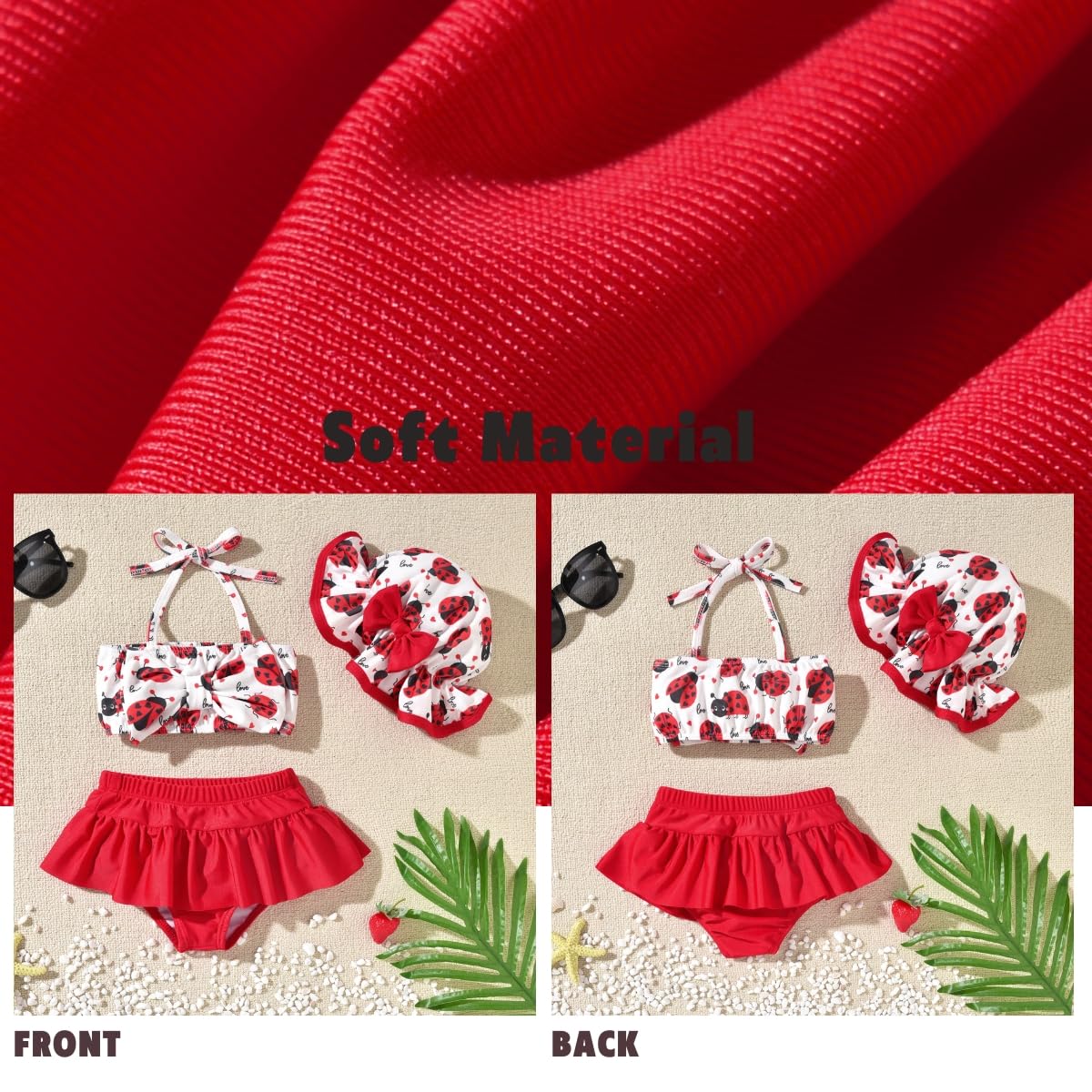 9 6-12 Months Infant Baby Girls Swimsuit Bikini Two Pieces Bathing Suit Swimwear Summer Swimming Beach Set