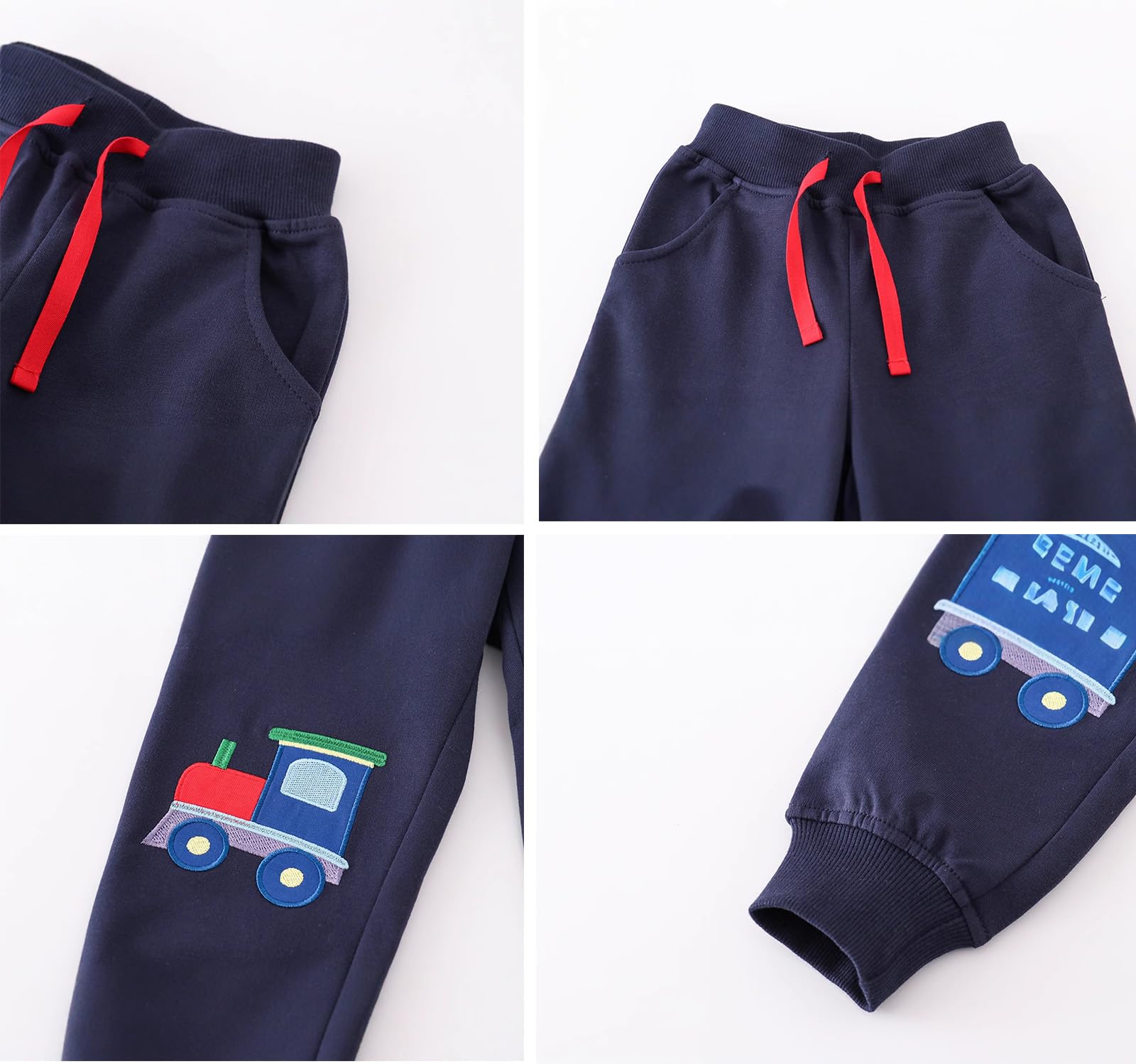 Boys Pants, Toddler 3 Pack Drawstring Elastic Sweatpants Active Joggers,5T