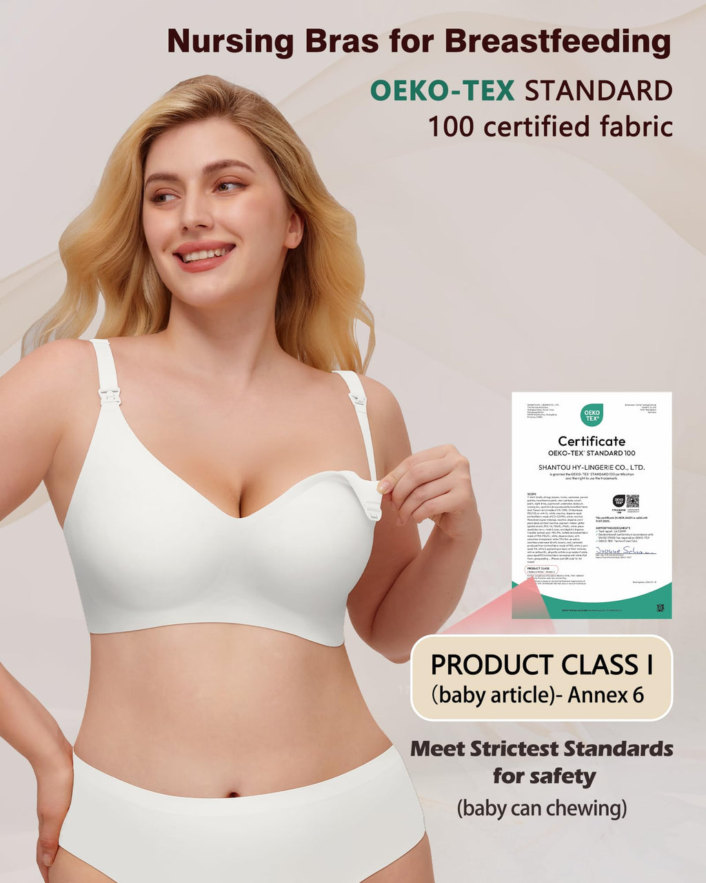 As Fairy Wireless Nursing Bra Jelly Support Maternity Bra White 3XL