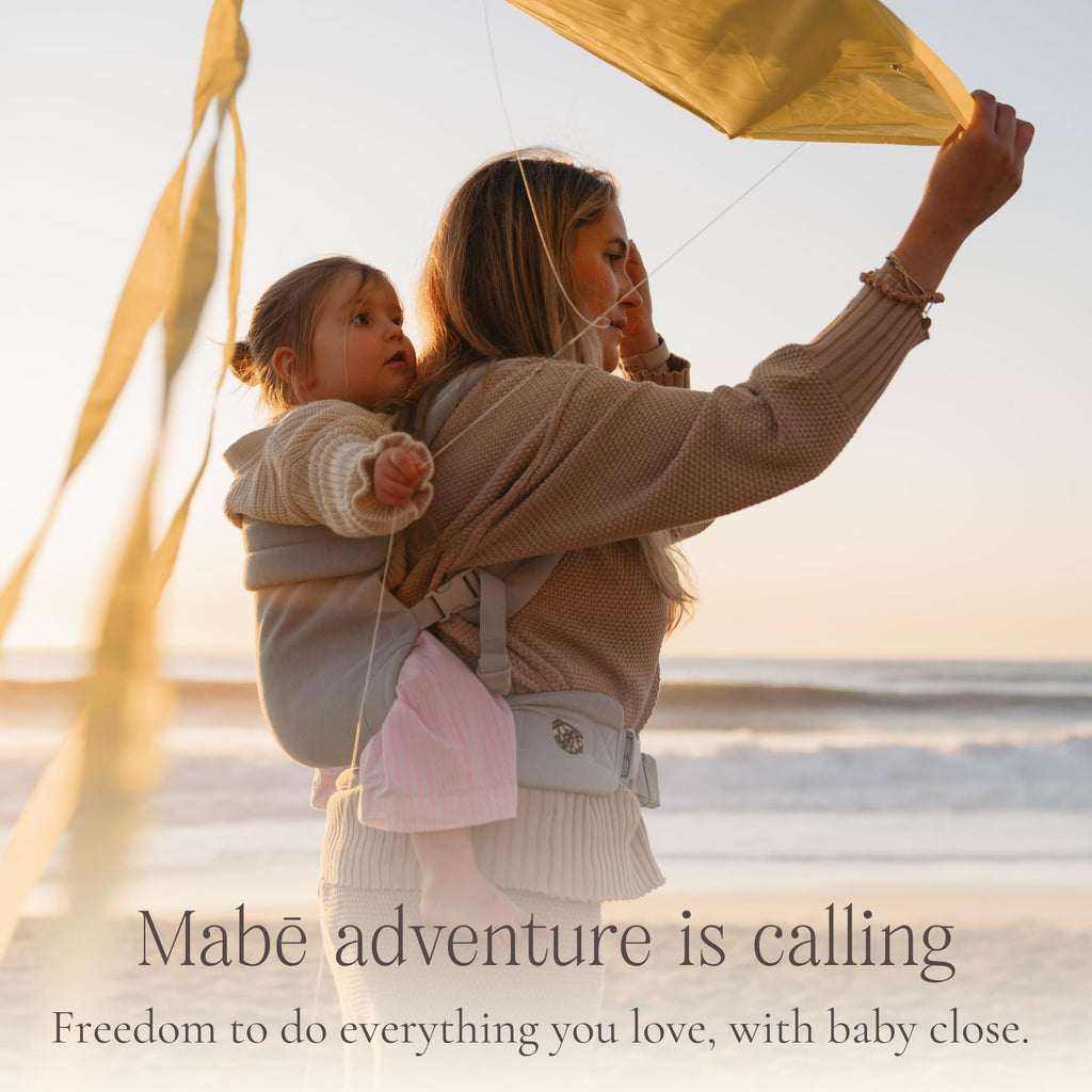 Mabē Monarch Ergonomic Baby Carrier – Premium Cotton Soft Structured Newborn to Toddler Carrier with Hip-Healthy Design, 3 Carry Positions (9-46 lbs), Lightweight & Breathable, (Mocha Check)