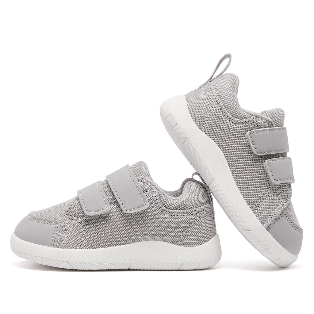MORENDL Toddler Shoes Baby Wide Toe Box Barefoot Shoes Boy Girl Walking Shoes Non-Slip Minimalist Sneakers Comfort Zero Drop Tennis Outdoor Activities LightGrey Mesh 12-15 Months