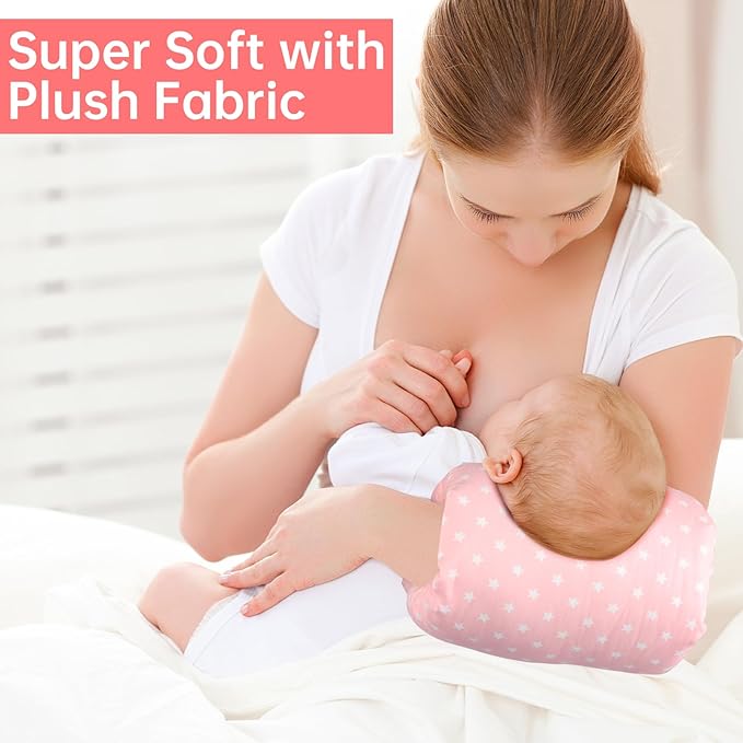Nursing Arm Pillow with Detachable Magic Tape,Soft Cotton Bottle Nursing Arm Pillows for Newborn,Breastfeeding Pillows for More Support for Mom and Baby,Ergonomic Feeding Pillow