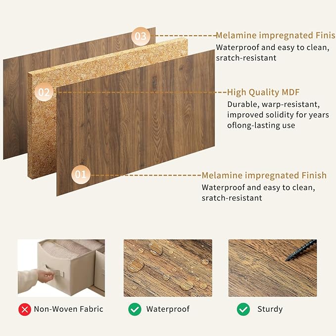 8 Drawer Dresser for Bedroom, Modern Fluted Double Dresser, 55" Wide Chest of Dressers, Mid Century Wooden Beside Table for Closet, Living Room and Entryway, Natural