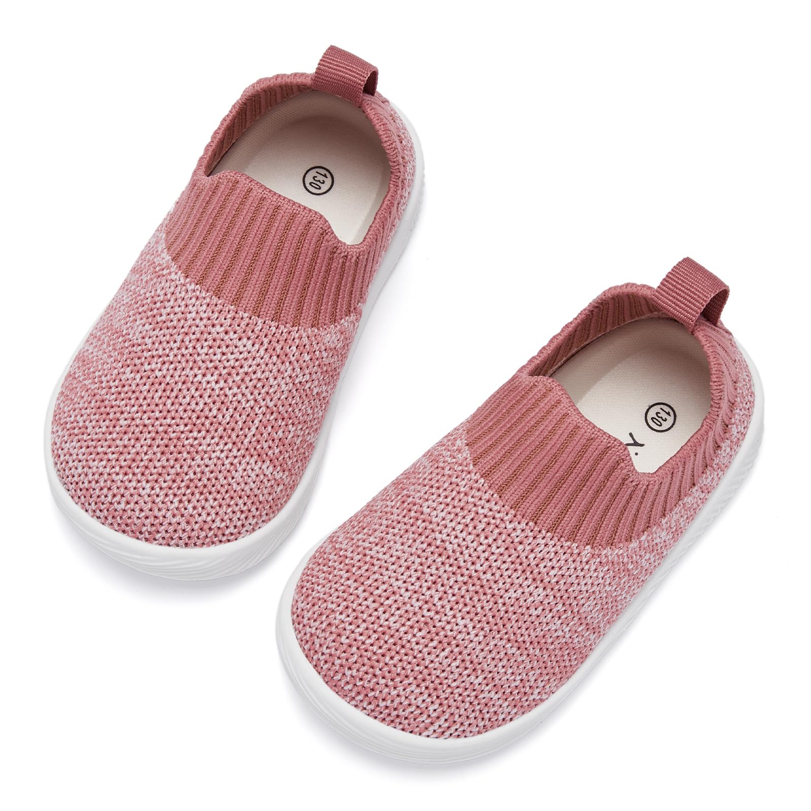 MORENDL Toddler Shoes Baby Walking Sock Shoes Non-Slip Breathable Boys & Girls Sneakers Infant Tennis Shoes Mixed Pink Size 8