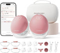 Momcozy Wearable Breast Pump, Hands Free Upgraded Mobile Flow | M9, App Discreet Control with Personalized Multi-Modes & 15 Levels, Wearable Breast Pump 24mm, 2 Pack Cozy Red