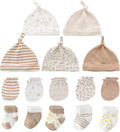 Newborn Baby Boy Girl Caps Mittens Socks Set Cotton Baby Essentials Accessories (Hats+Gloves+Socks)