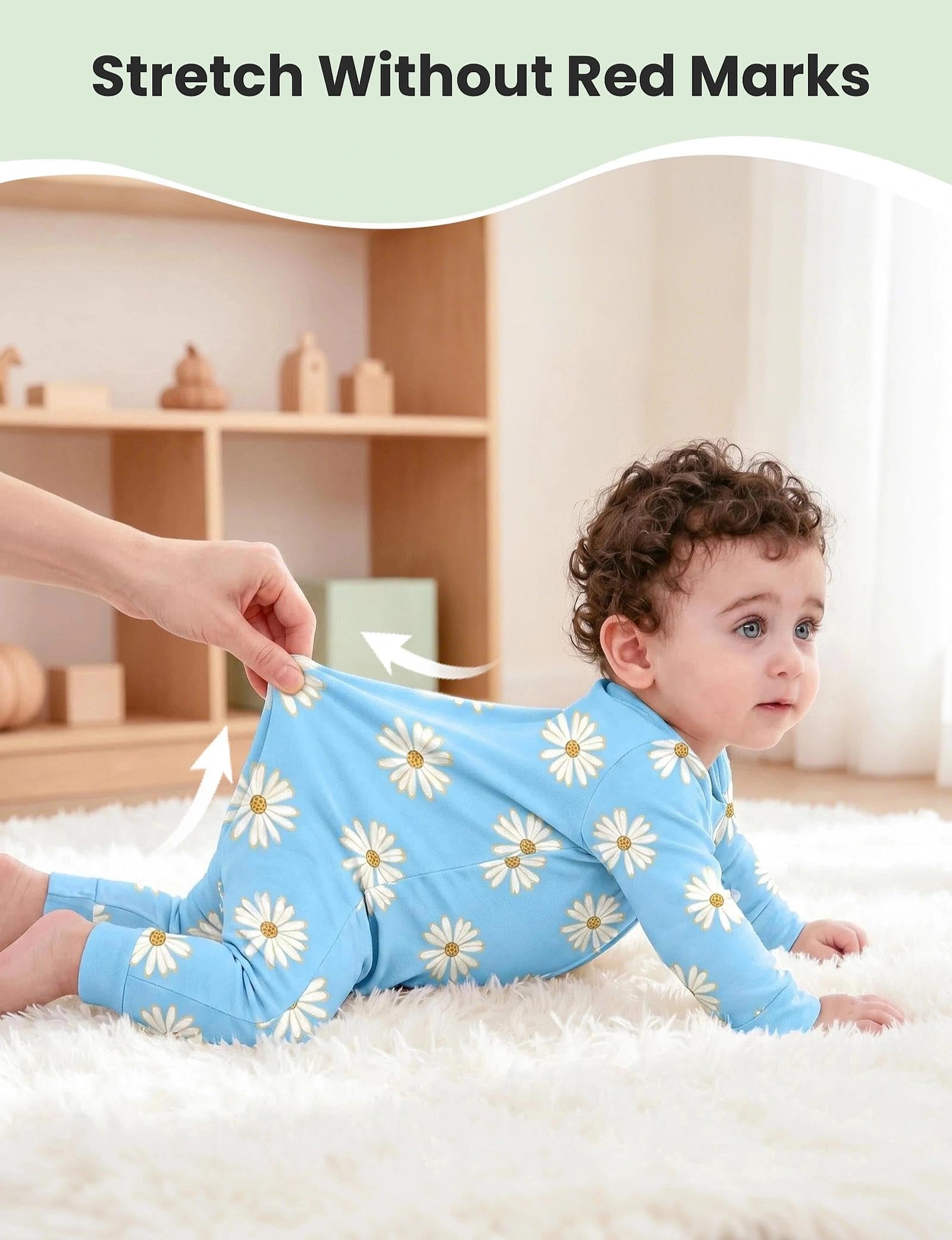 Jimonda Baby Sleeper Rompers,Unisex Boys Girls Zip-Front Pajamas One-Piece Footless Outfit 0-24 Months (Pack of 2