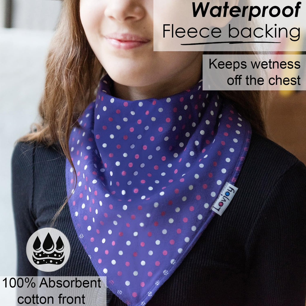 Lovjoy Large Bandana bibs - Special Needs Bibs - For Older Children, Youth and Adults - Practical, absorbent and Stylish (SET 06)