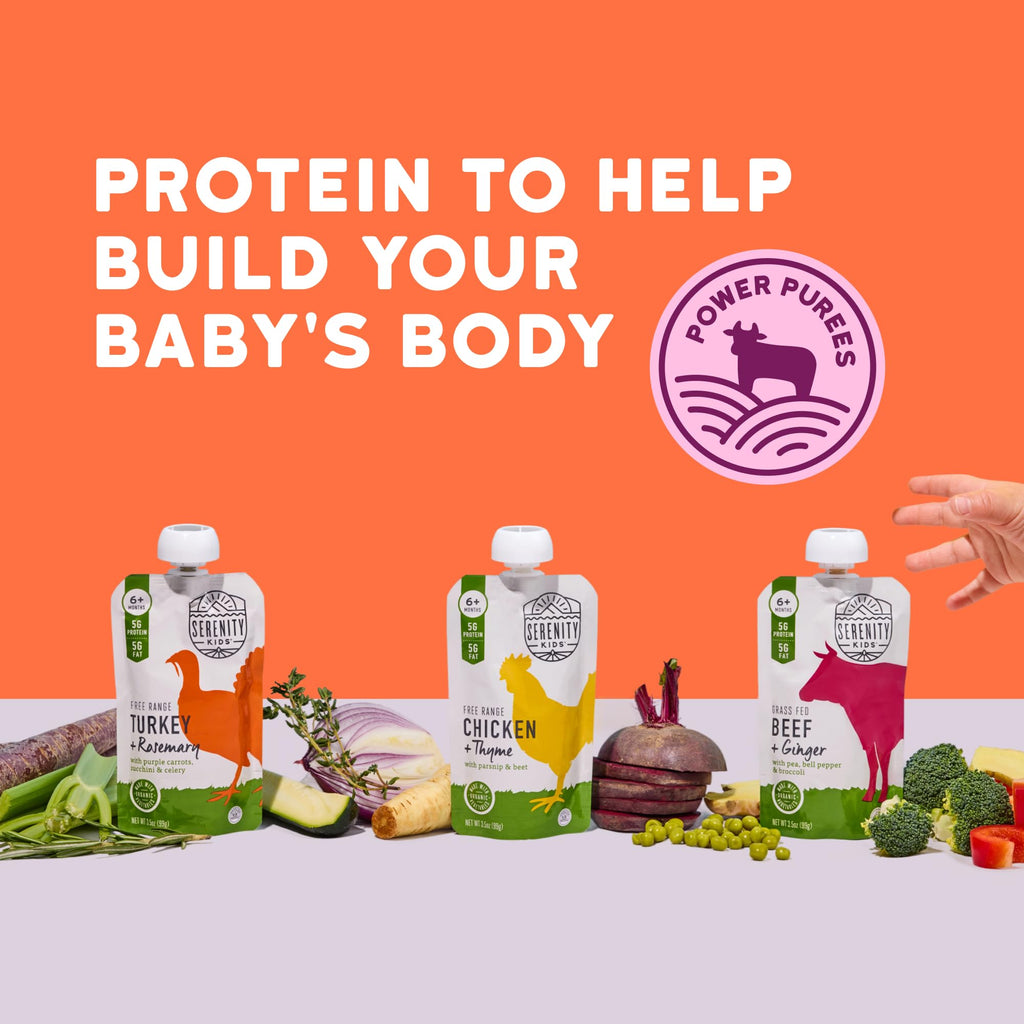 Serenity Kids Organic Baby Food Pouches, 5g Protein, 3.5 Oz, 6 Pack