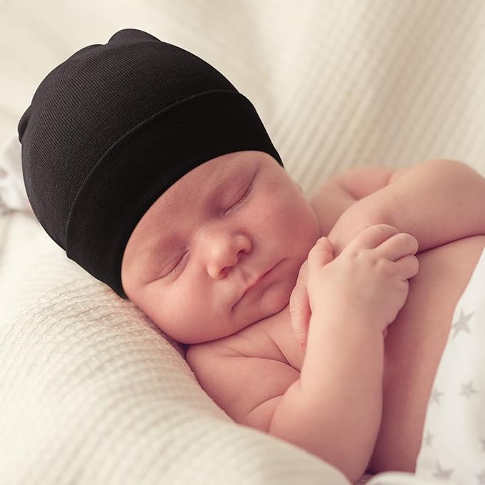 DRESHOW BQUBO 6 Pack Baby Newborn Hats Set for Unisex Infant Newborn Toddler Soft Beanie Hat for Boys Girls 0-24 Months