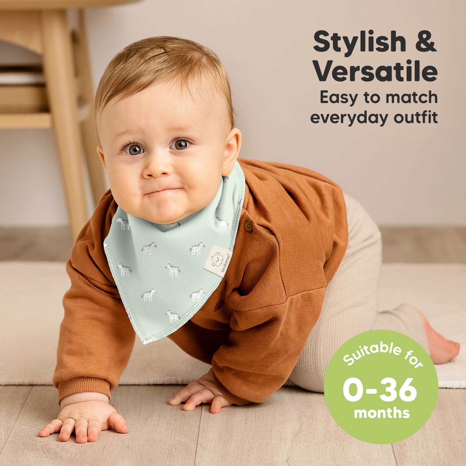 8pk Organic Baby Bandana Bibs for Drooling and Teething (Wilderness)