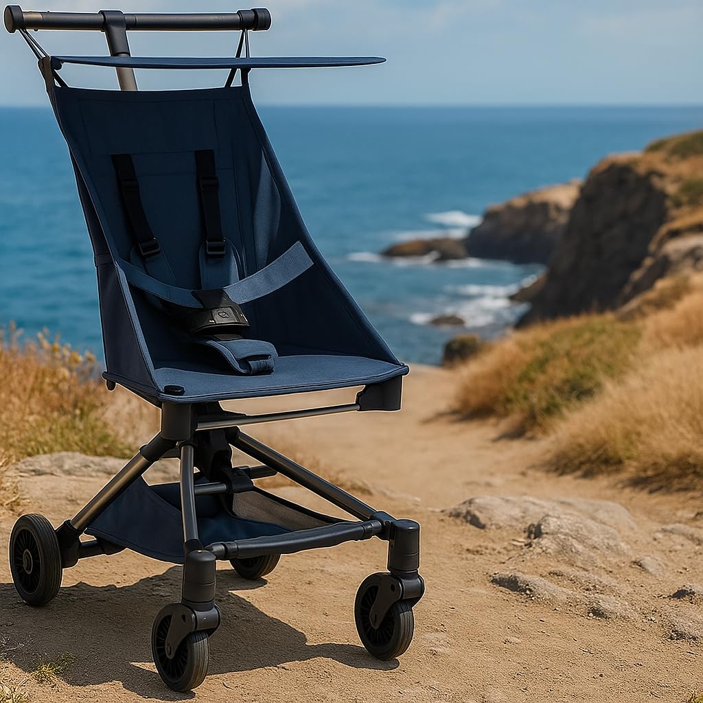 Lightweight Baby Travel Stroller – Compact & Airplane-Friendly Design, One-Hand Fold, 8.4 Lbs Carbon Fiber Frame, Breathable Fabric, Overhead Luggage Compatible, Perfect Infant & Toddler Stroller,Blue