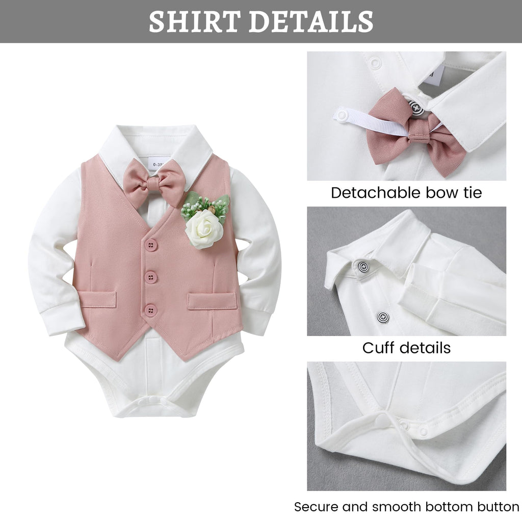 SANMIO Baby Boy Easter Outfit Suit Infant Gentleman Baptism 0-24M Pink