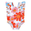 Newborn Baby Girl Ruffle Swimsuit Infant Toddler One Piece Floral Bikini Beach Bathing Swimwear Set(W3 Flower,6-12 Months)