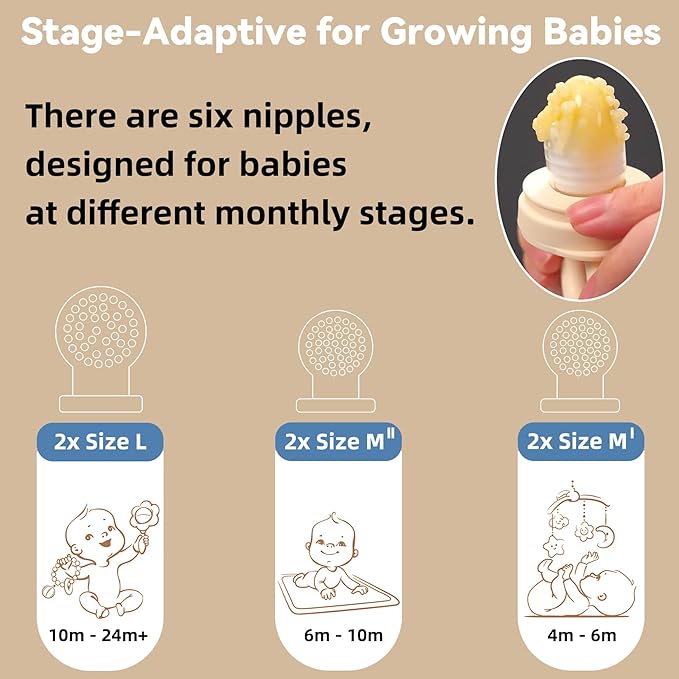 4 Pack Stylish Anti-Drop Fruit Pacifier Feeder, Breastmilk Popsicle Molds for Teething with Lids, Teether Pacifier, The Perfect Food Feeder, Silicone Feeder Teethers, Baby Teether, Baby Fruit Feeder