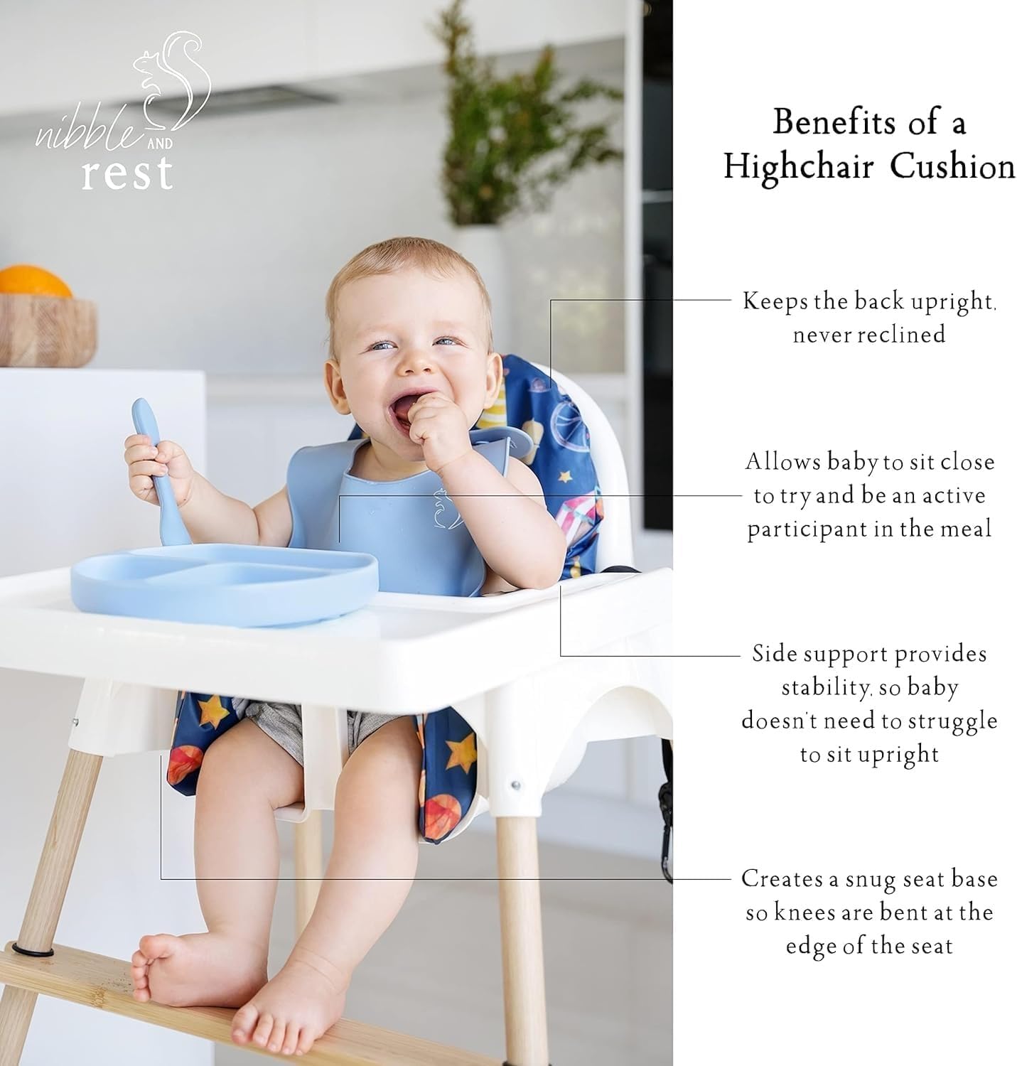 Nibble and Rest Highchair Insert Cover, Compatible for IKEA Antilop Highchair, High Chair Accessories Stain-Proof and Wipeable Insert Cover (Cushion NOT Included)(Sagedots)