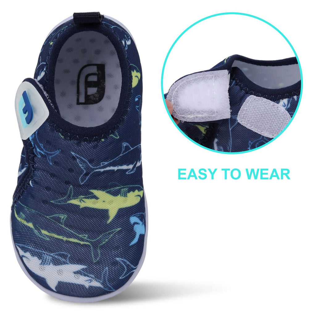 Toddler Water Shoes Toddler Swim Shoes Quick Dry Slip On Sneakers for Beach Pool NavyBlue Shark 12-18 Months Infant
