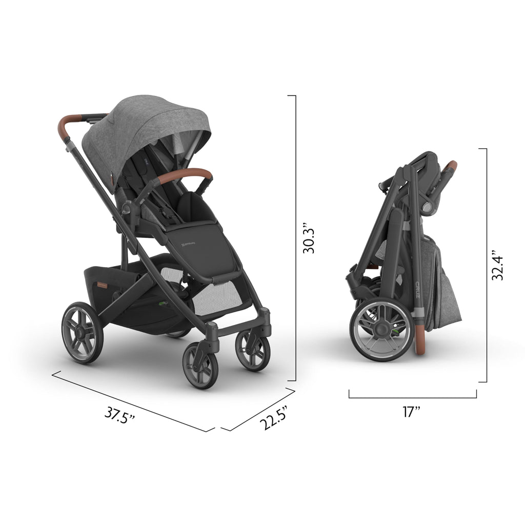 UPPAbaby Cruz V3 Full-Size, from Birth, Car Seat Compatible - Greyson