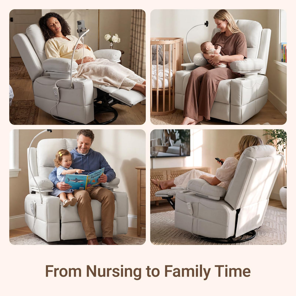 MAMAZING Lullapod Power Nursery Rocking Chair with HugAssist Armrest