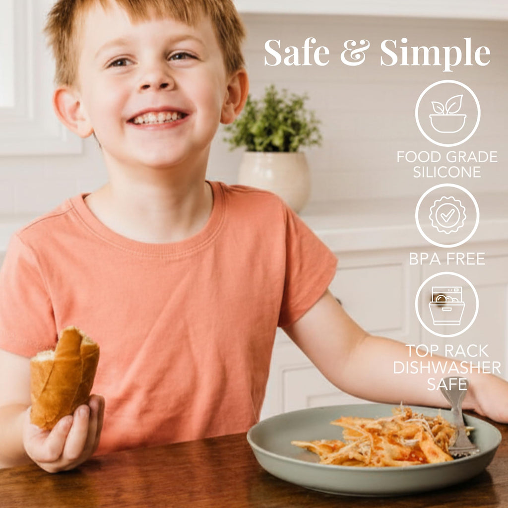 WeeSprout Baby & Toddler Non-Suction Plates with Lids, 100% Food Grade Silicone Plates, Premium Hard Plastic Lids, Unbreakable Design, Microwave & Dishwasher Safe, 3 Pack