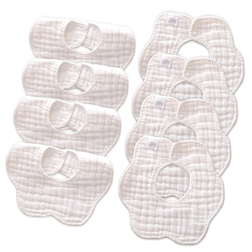 DOSMINE Organic Cotton Muslin Baby Bibs 8-Layer Drool Bibs