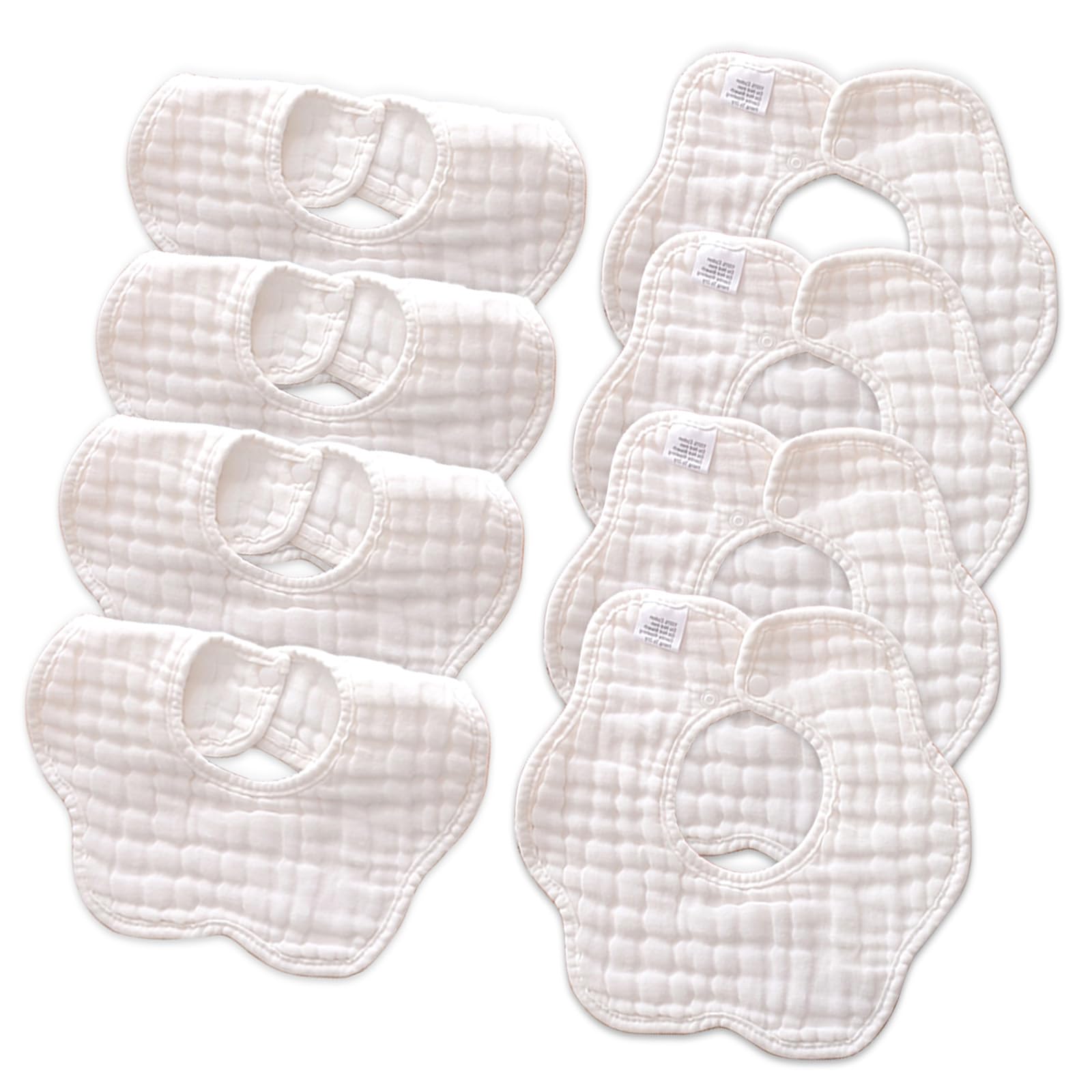 DOSMINE Organic Cotton Muslin Baby Bibs 8-Layer Drool Bibs