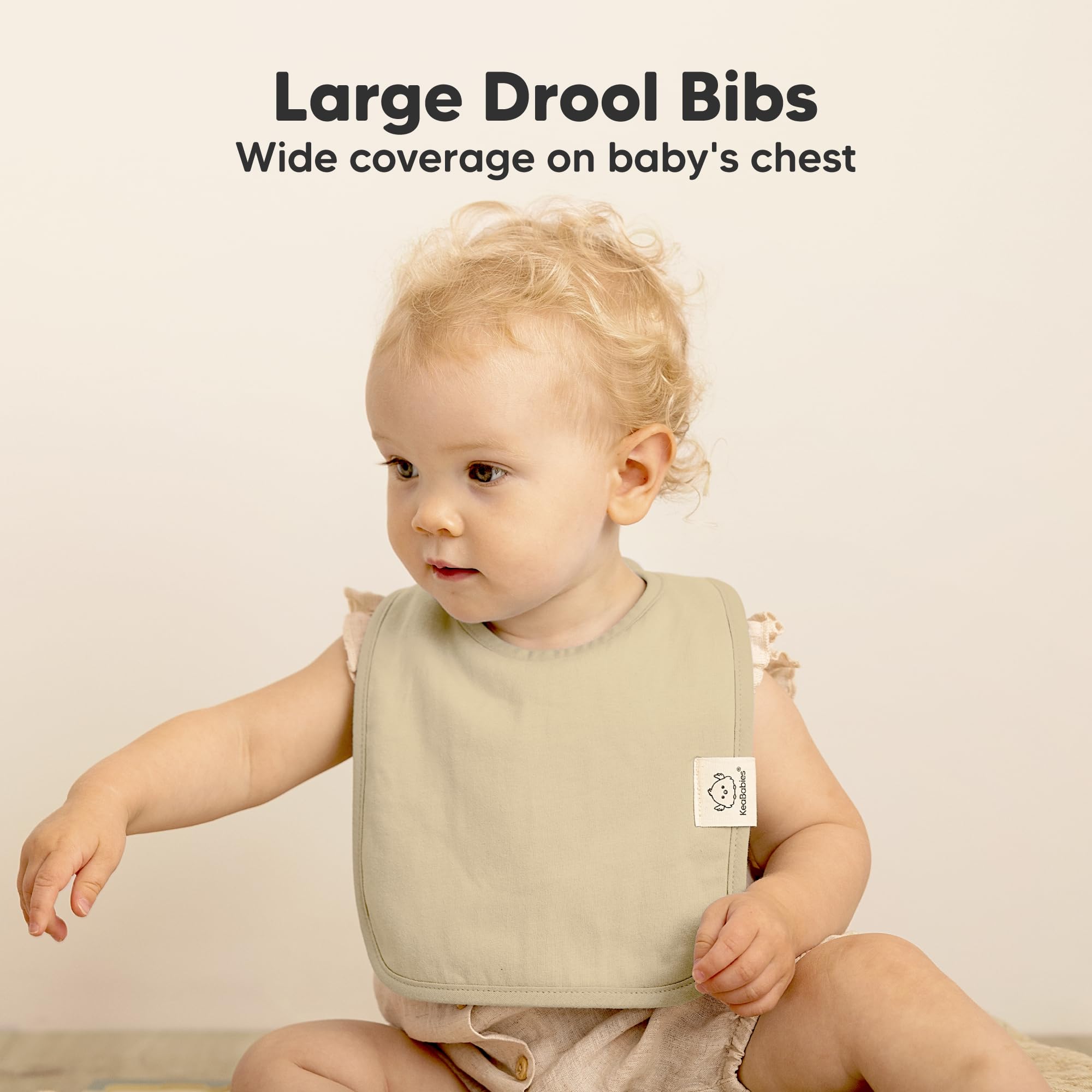 KeaBabies 8-Pack Organic Baby Bibs for Boys, Girls Drool Bibs (Mauve)