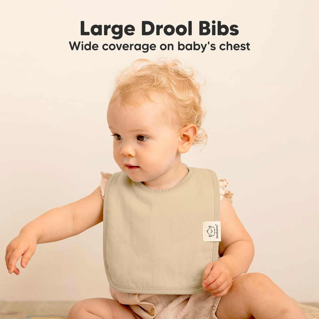 KeaBabies 8-Pack Organic Baby Bibs for Boys, Girls Drool Bibs (Mauve)