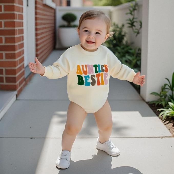 VISGOGO Newborn Infant Baby Boy Girls Oversized Romper Little Dude Sweater Onesie Coming Home Outfit Neutral Clothes