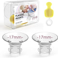 Flange Inserts 17mm for 24mm Flange/Shield, Flange Sizing Kit Silicone Flange Insert, Reduce 24mm Nipple Tunnel Down to 13mm, Breastfeeding Essentials Kit for New Moms, 2PCS