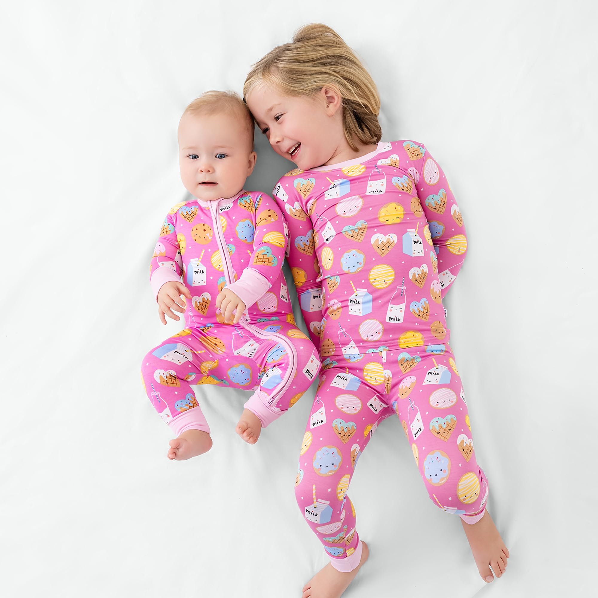 Little Sleepies Baby Pajamas, Pink Cookies & Milk, 3-6M