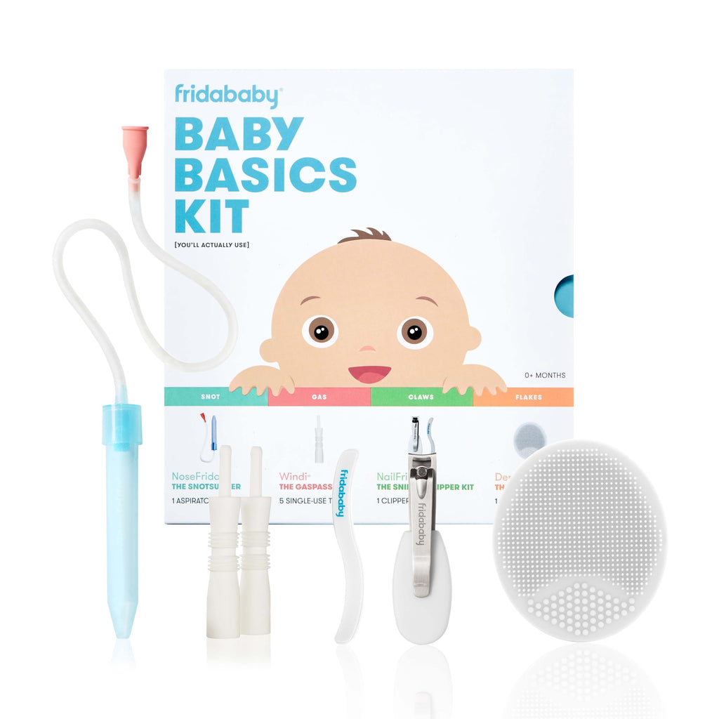 Frida Baby Basics Kit, 6pc Baby Essentials Kit with Silicone Carry Case