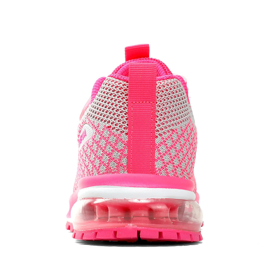 KUBUA Kids Sneakers Lightweight Boys Girls Tennis Shoes Pink Grey
