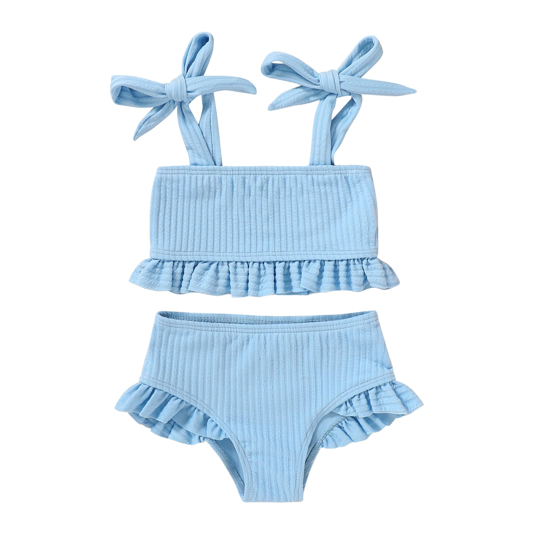 YOUNGER TREE Toddler Girls Two Pieces Swimsuit Color Block Stripe Swimwear Summer Beach Bathing Suit 18M-5T