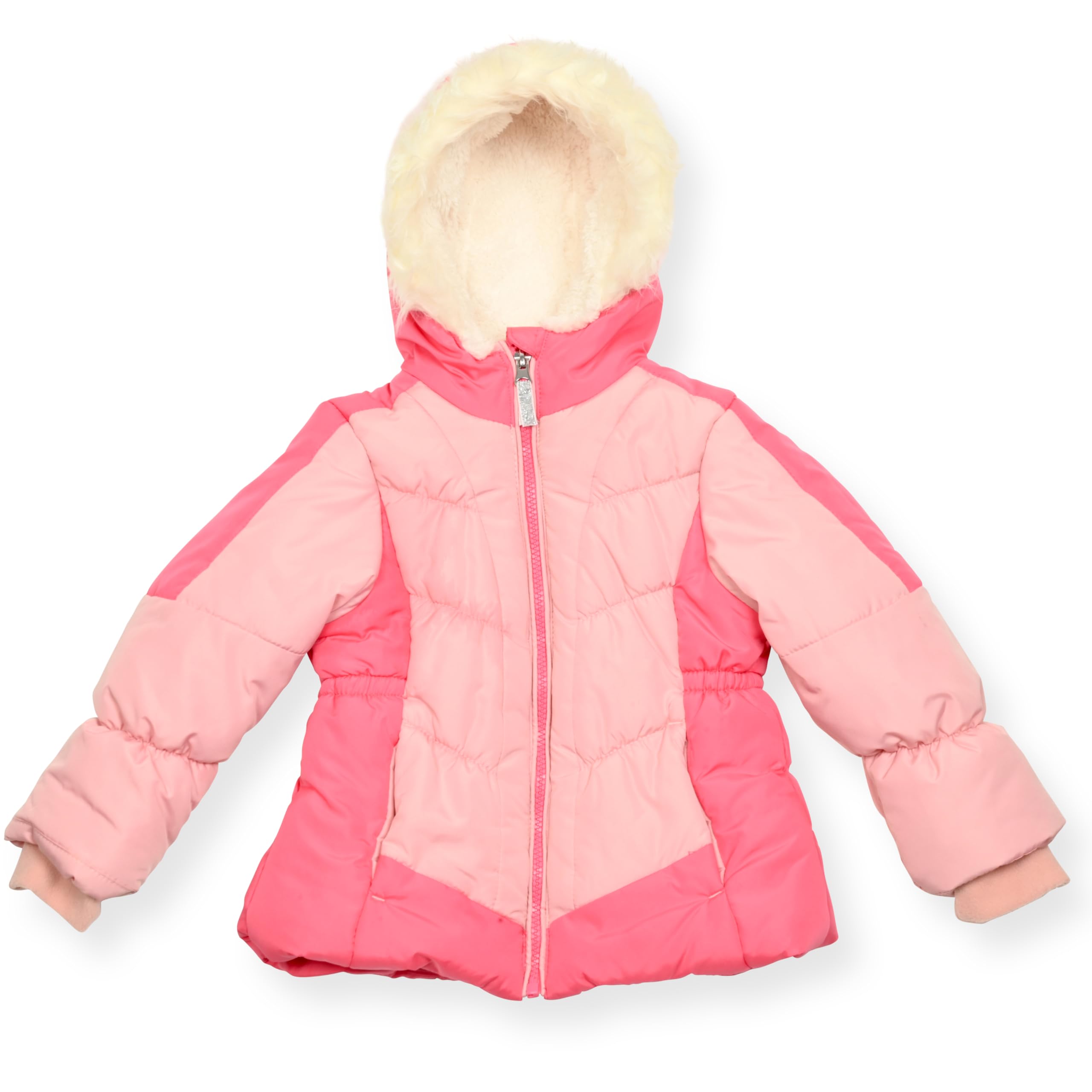Arctic Quest Girls' Bib Snow Pants and Ski Jacket Water-Resistant Snowsuit For Kids Winter Hooded Jacket, Pink Lemonade, 4