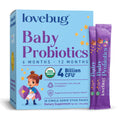 LOVEBUG Award Winning USDA Organic Probiotic for Babies | Multi-Strain 4 Billion CFU | Easy-to-Take Powder | Sugar Free | Ages 6-12 Months | 60 Packets