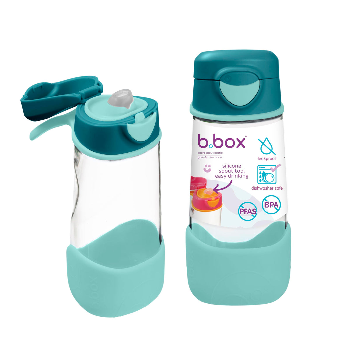 b.box Sport Spout Kids Water Bottle for School, Travel, Daycare, 20 oz
