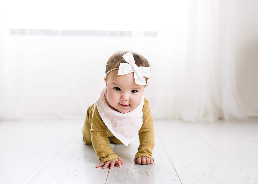 Copper Pearl Baby Bibs for Baby Boy or Girl – Bandana Drool Bibs for Teething, Absorbent Bibs for Eating, Newborn to Toddler, 6 Pack, Sunny