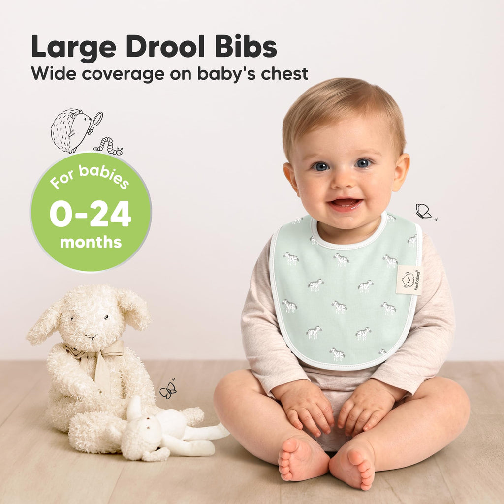 KeaBabies 8-Pack Organic Baby Bibs for Drooling and Teething (Wilderness)